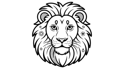 A lion face for coloring
