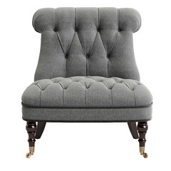 Classic tufted armchair style isolated on white background.Digital illustration.3d rendering