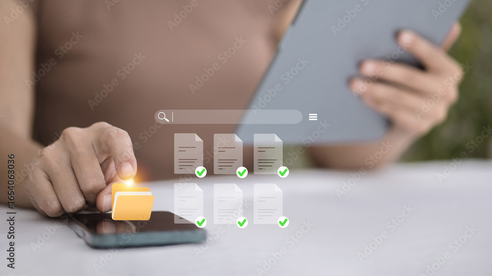 Aufkleber document management and file sharing via smartphone and tablet technology