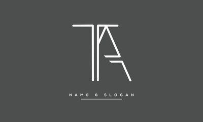 TA, AT, T, A Abstract Letters Logo Monogram