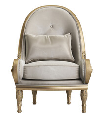 Classic chair isolated on white background.Digital illustration.3d rendering