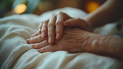 A compassionate nurse comforts a patient in their final moments