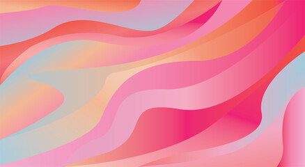 Vibrant Pink and Orange Abstract Waves Background