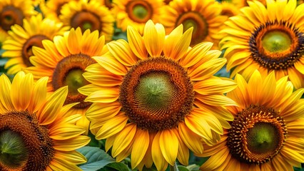 Obraz premium Field of bright yellow sunflowers