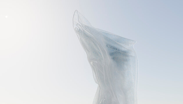 Minimalistic abstract 3d render of illuminated geometric object