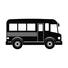 Vector art of silhouette of a school bus, isolated