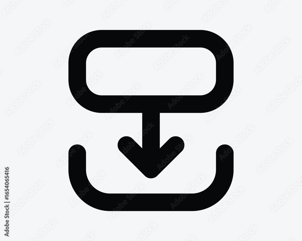 Poster slide down arrow icon slider downward position download location swipe scroll gesture line sign symb
