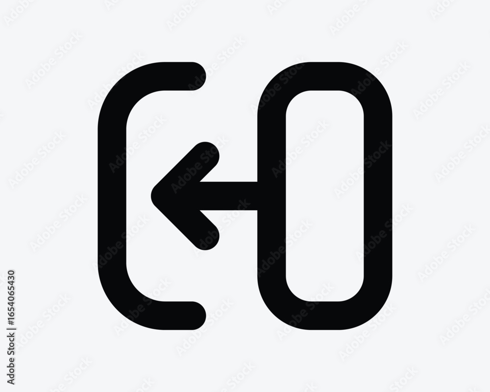 Poster slide left arrow icon slider previous position move location swipe scroll gesture line sign symbol f