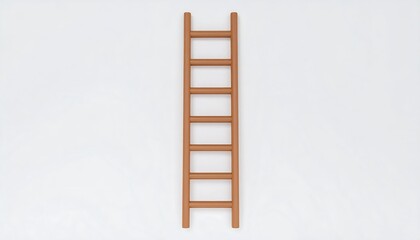 Wooden ladder against white background