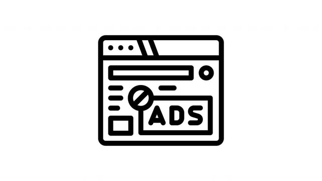 ad blocker minimalist line animation