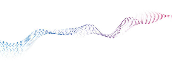 Flowing Dot Wave halftone gradient pattern on transparent background	
