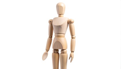Wooden mannequin figure, studio shot