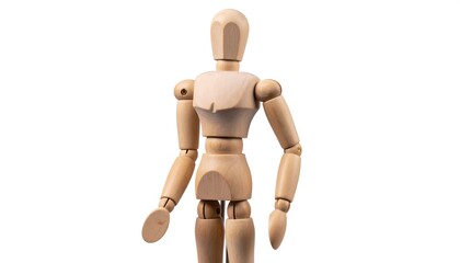 Wooden mannequin figure, isolated
