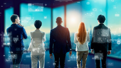 Multinational people and digital data in an office