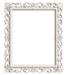 Classic mirror frame isolated on white background.Digital illustration.3d rendering