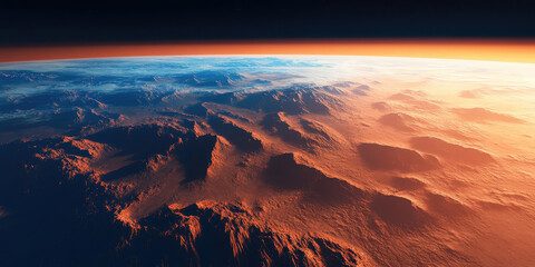 Alien Planet Sunrise - Stunning Martian Landscape