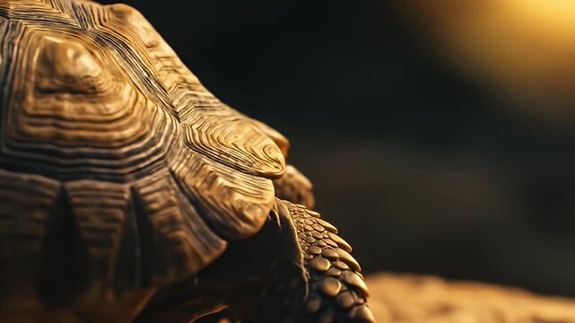 Textured, aged turtle shell with detailed, layered plates and soft lighting