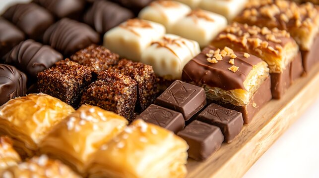 Assortment of delicious chocolate and pastry treats