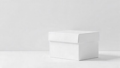 Minimalistic white white background, showcasing clean packaging design suitable for shipping, storage, or product, created with generative ai