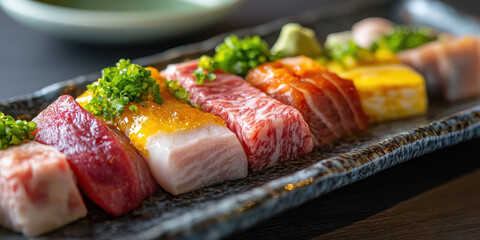 Vibrant Sushi Platter with Exquisite Variety