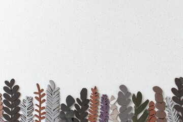 Cut-out plants border on white