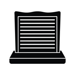 Vector art of silhouette of a document with horizontal lines, isolated