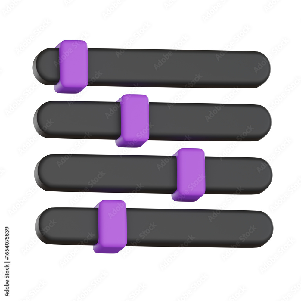 Poster adjustment slider for settings user interface 3d icon