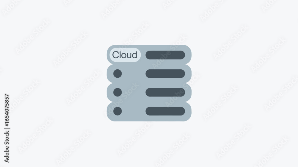 Aufkleber a stylized representation of a cloud storage menu with a list of options and indicators shown