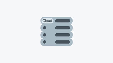 A stylized representation of a cloud storage menu with a list of options and indicators shown