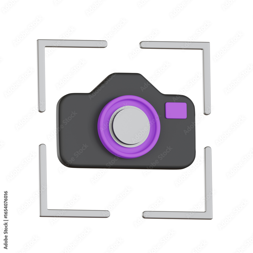 Poster camera icon user interface 3d icon