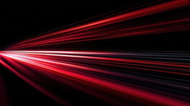 High definition photo of red line of light speed motion background. red fast movement background design faster. concept texture of digital technology speedy move and space black.