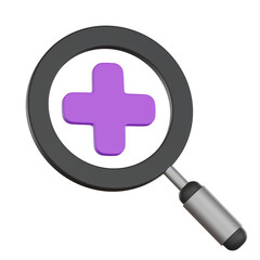 Obraz premium Magnifying glass with plus sign User Interface 3D icon