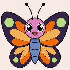 Fototapeta premium vector kawaii butterfly