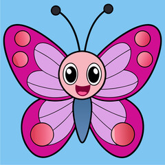 Obraz premium vector kawaii butterfly