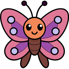 Obraz premium vector kawaii butterfly