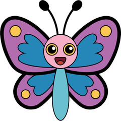Obraz premium vector kawaii butterfly