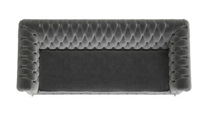 Classic tufted sofa isolated on white background.Digital illustration.3d rendering