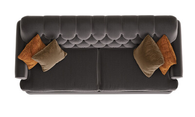 Classic tufted sofa isolated on white background.Digital illustration.3d rendering