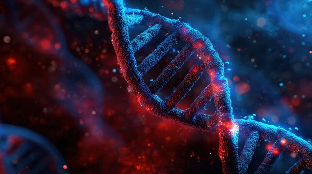 Abstract Glowing Dna Molecular Structure