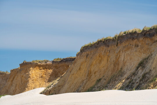 Red cliff coastal landscape at Kampen on Sylt island Germany