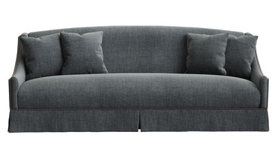 Classic tufted sofa isolated on white background.Digital illustration.3d rendering