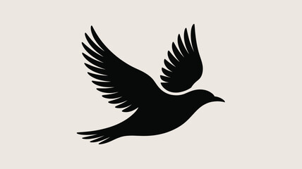 Obraz premium A silhouette of a bird with its wings spread against a light background, flying in the air gracefully
