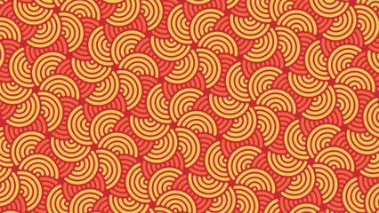 This background resembles a lively celebration, with the red base like a festive atmosphere and the yellow spiral patterns like blooming fireworks, creating an overall joyous and passionate feeling.