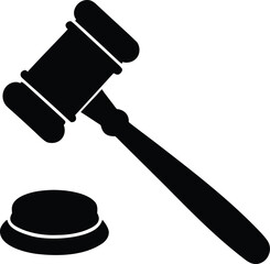 gavel hammer for justice law silhouette vector illustration
