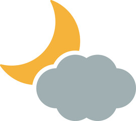 三日月と雲のアイコンイラスト