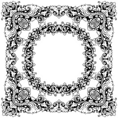 black and white frame vintage ornamen