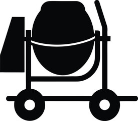 cement mixer silhouette vector