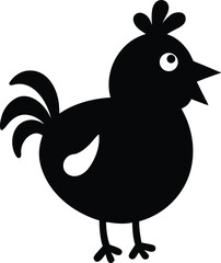 chicken apple character silhouette vector