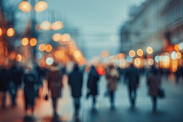 Blurry city street scene at dusk