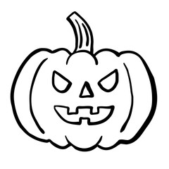 Doodle Halloween Jack-o'-lantern illustration.
